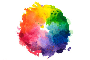 Impressionist style artistic color wheel or color palette drawn